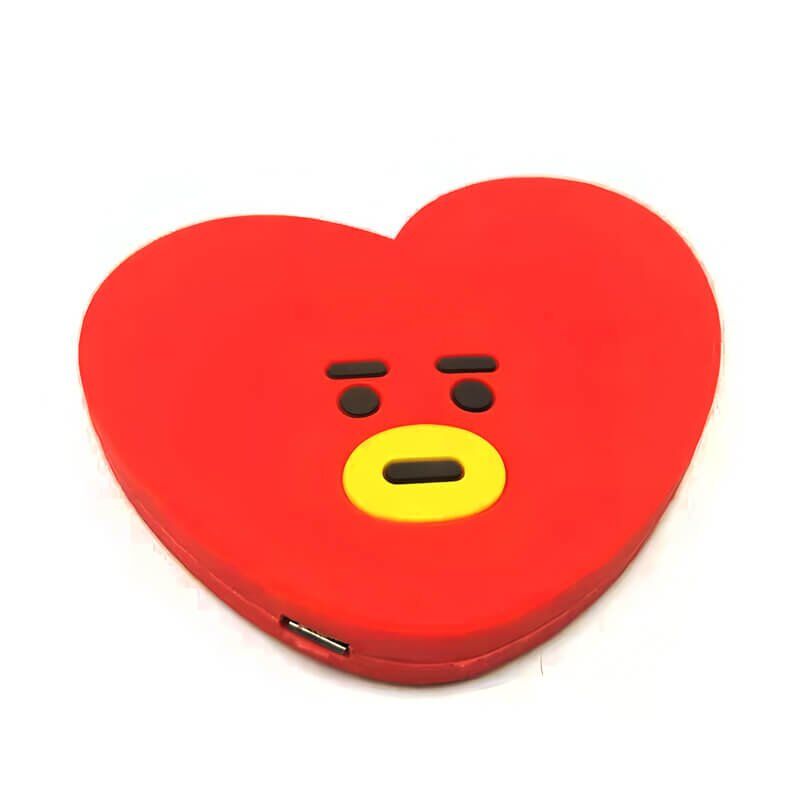 Almohadilla de carga inalámbrica creativa con forma de corazón de dibujos animados
