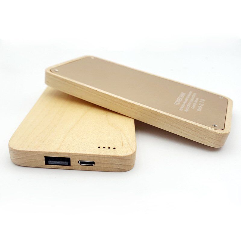 Sapele Maple Hybrid Wooden Power Bank for Outdoors