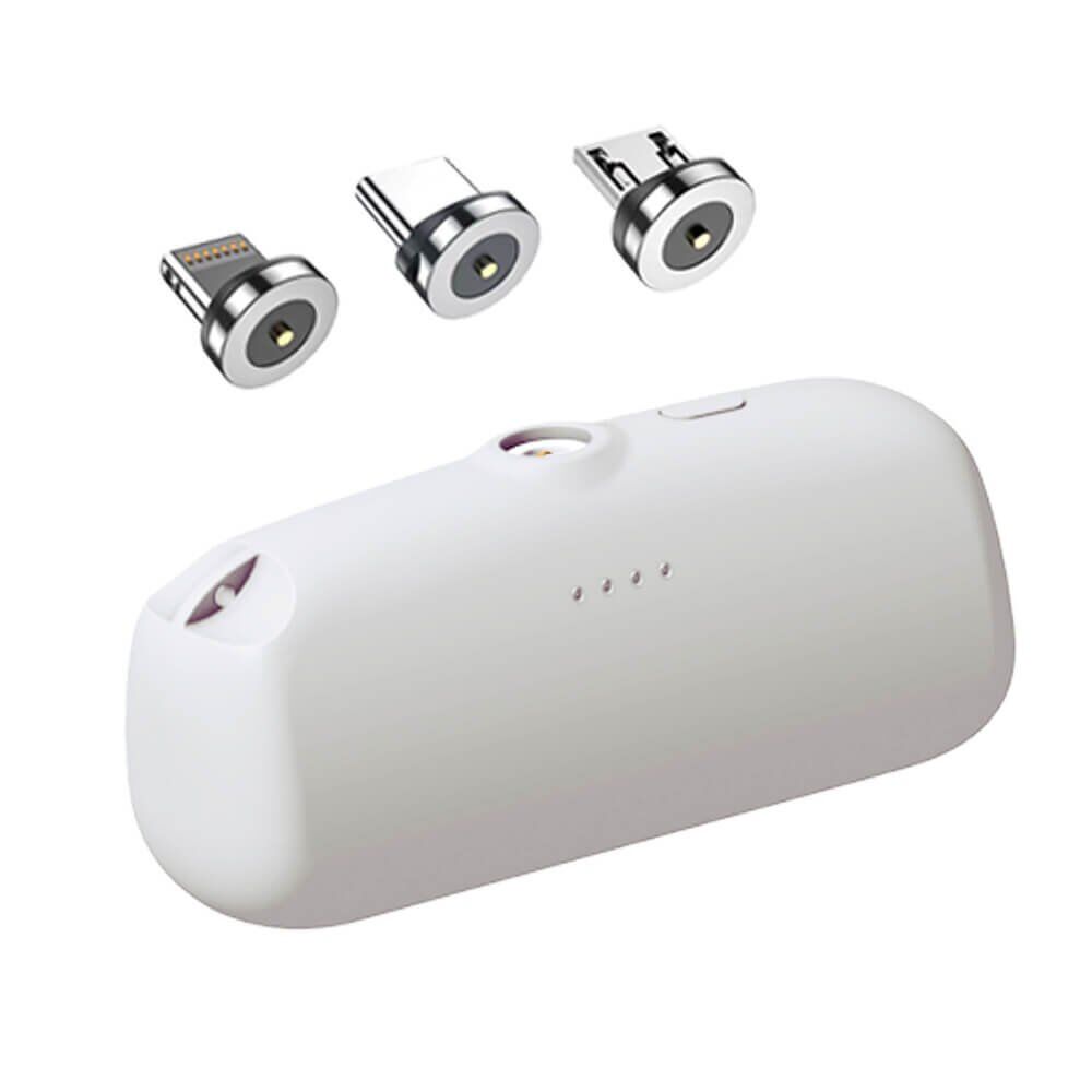 blanco-Capsule Magnetic Wireless Power Bank