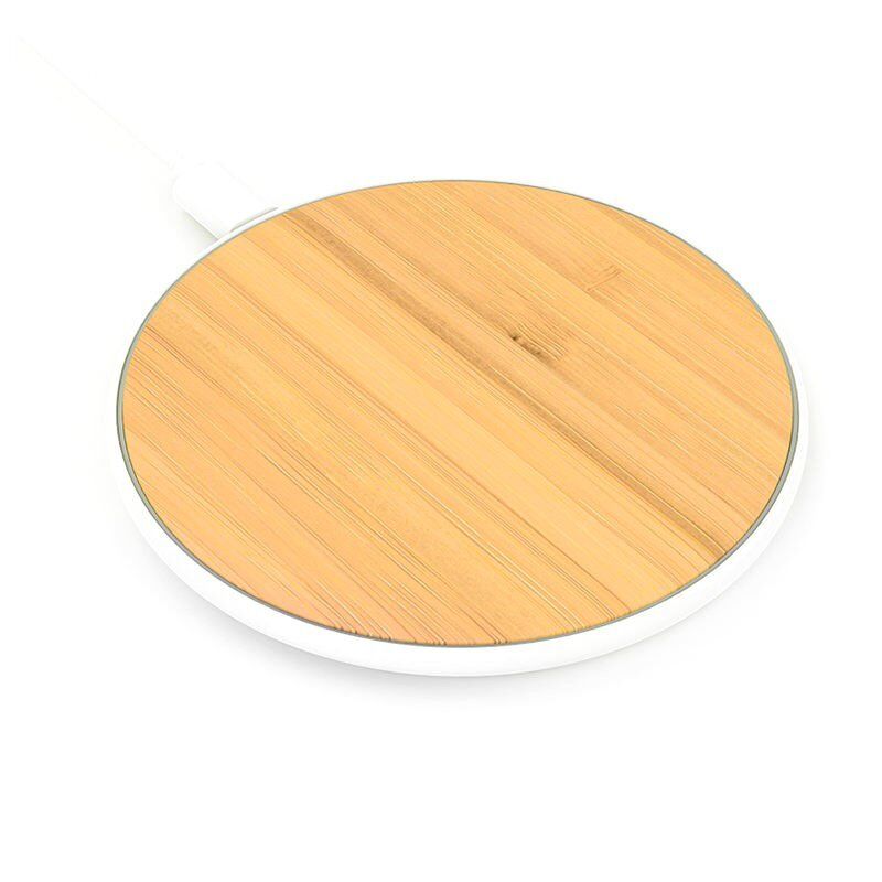 Circular Wireless Charger with Bamboo Veneer
