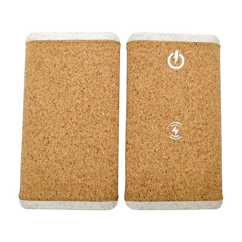 Eco-Friendly Wheat Straw & Cork Wireless Charging Power Bank