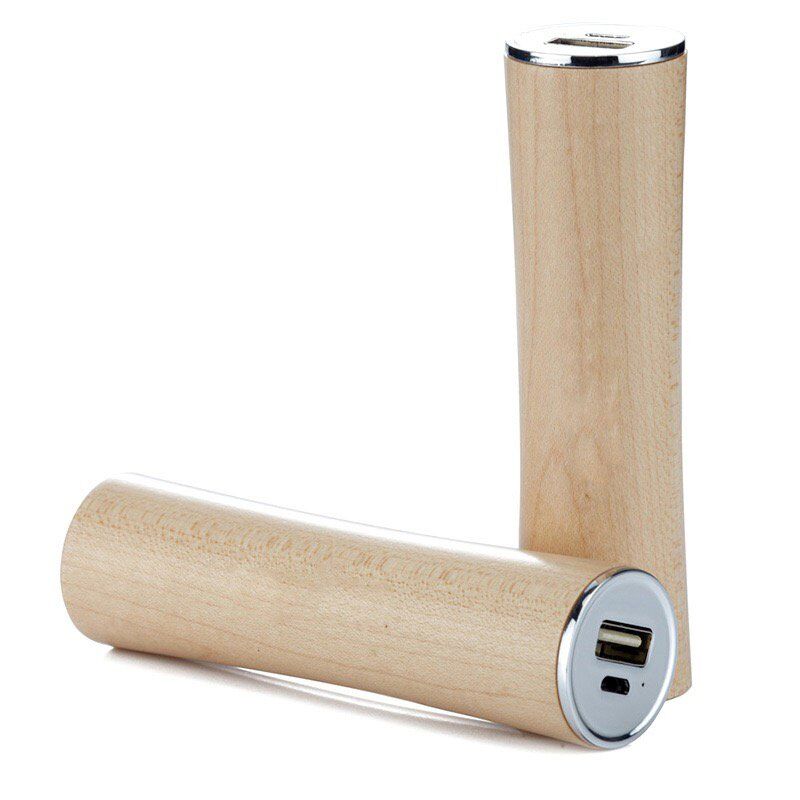 Wooden Cylindrical Power Bank Charger