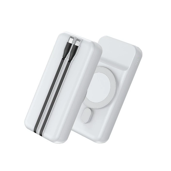 MAG16-Magnetic Wireless Power Bank with Built-in Cables